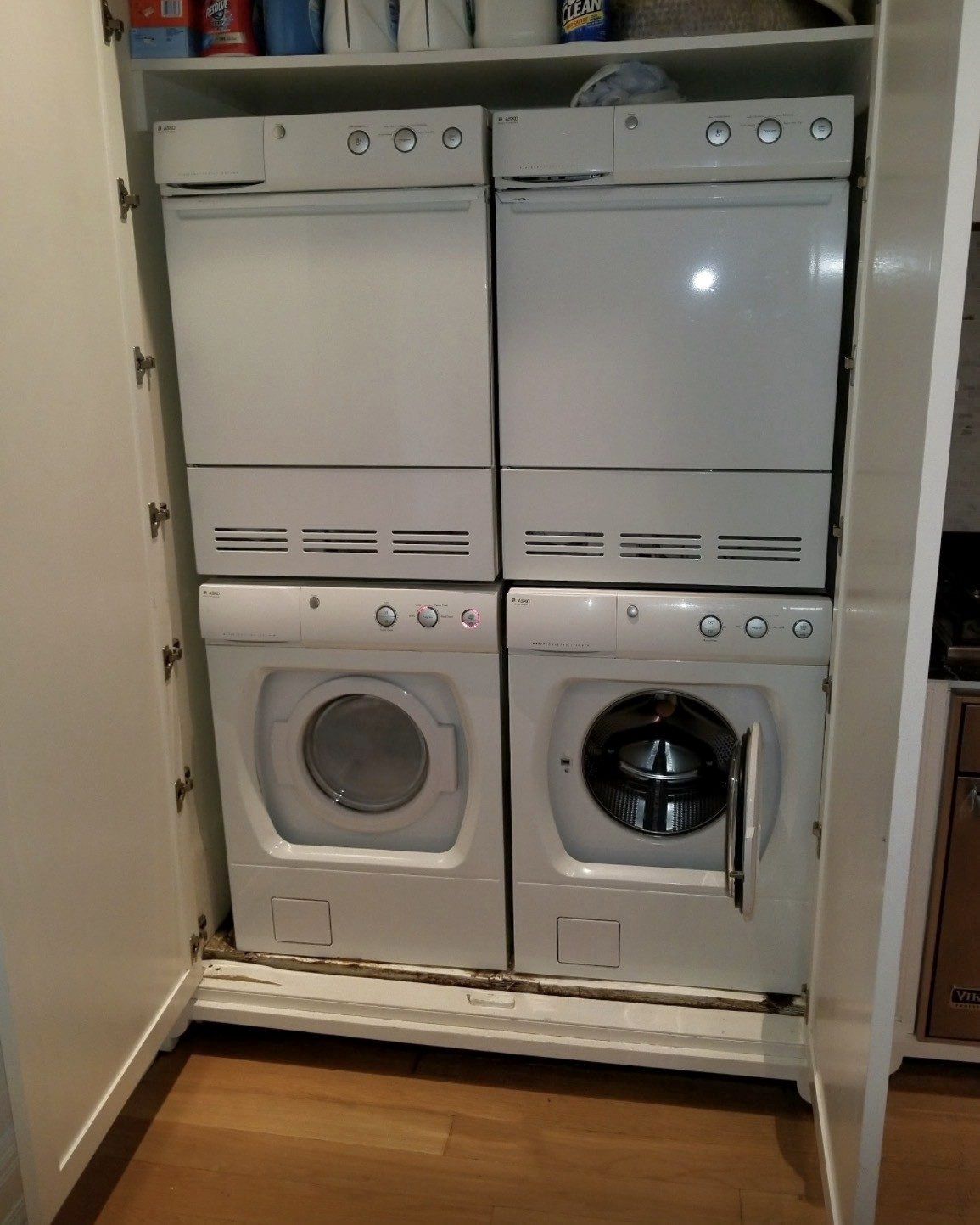 Four ASKO washers and dryers