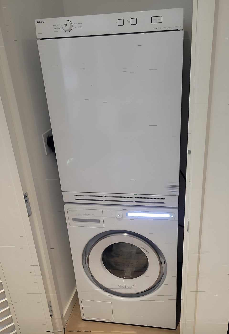 ASKO stacked washer and dryer