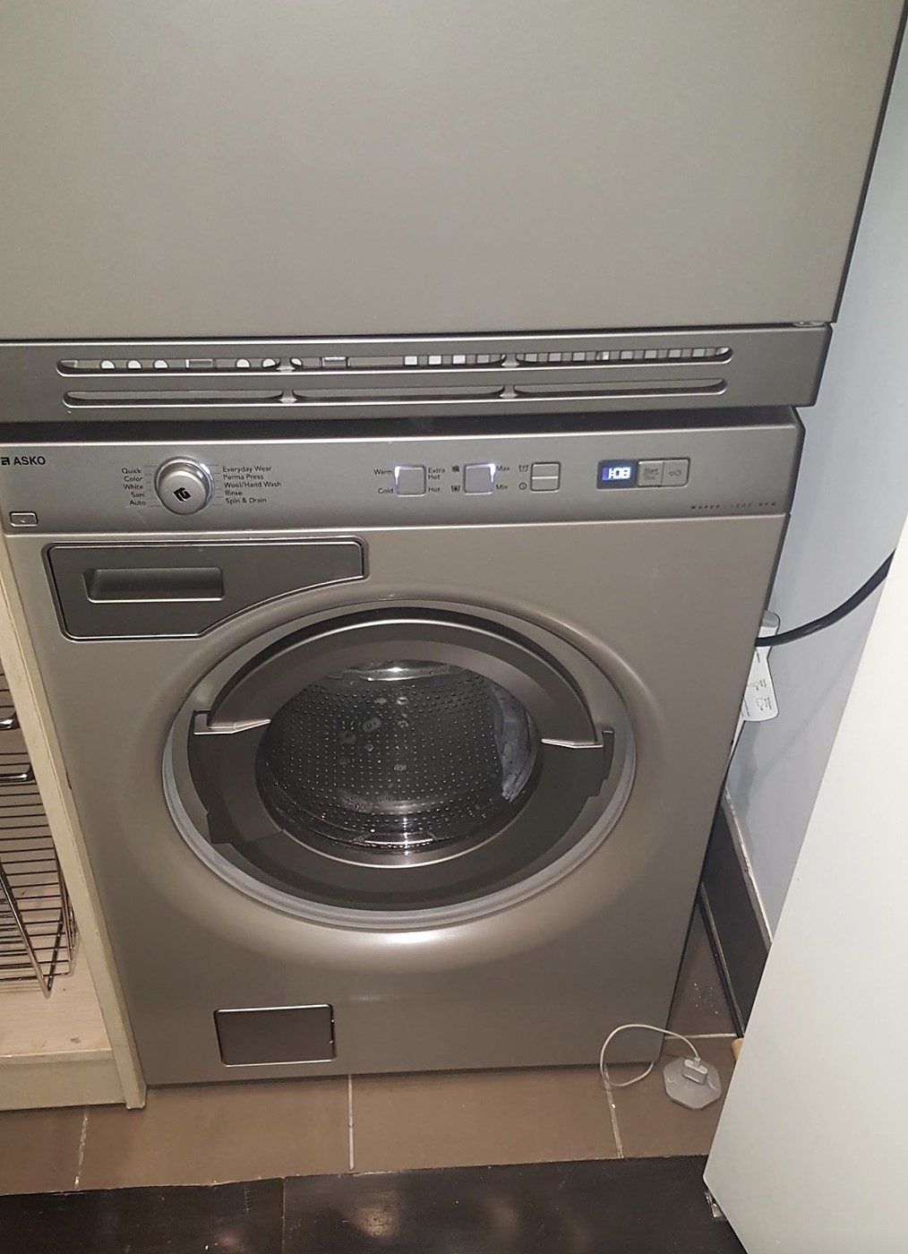ASKO stacked washer and dryer
